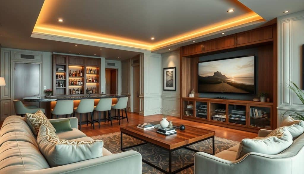 Luxurious Man Cave Entertainment Setup