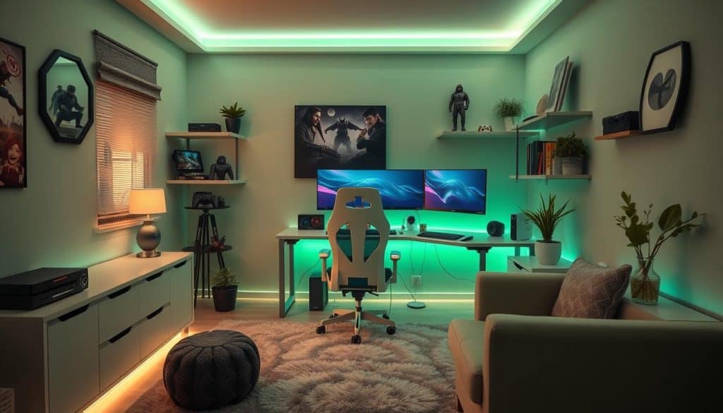 Sage Green Gaming Setup